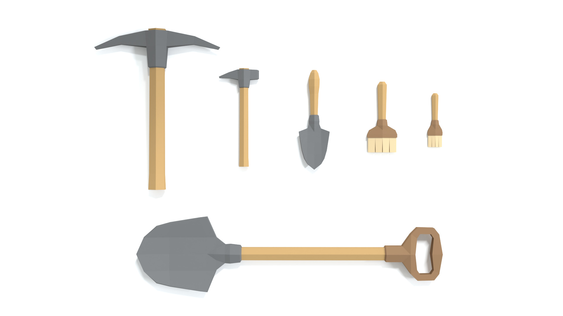 Low Poly Explorer Tools 3D Models