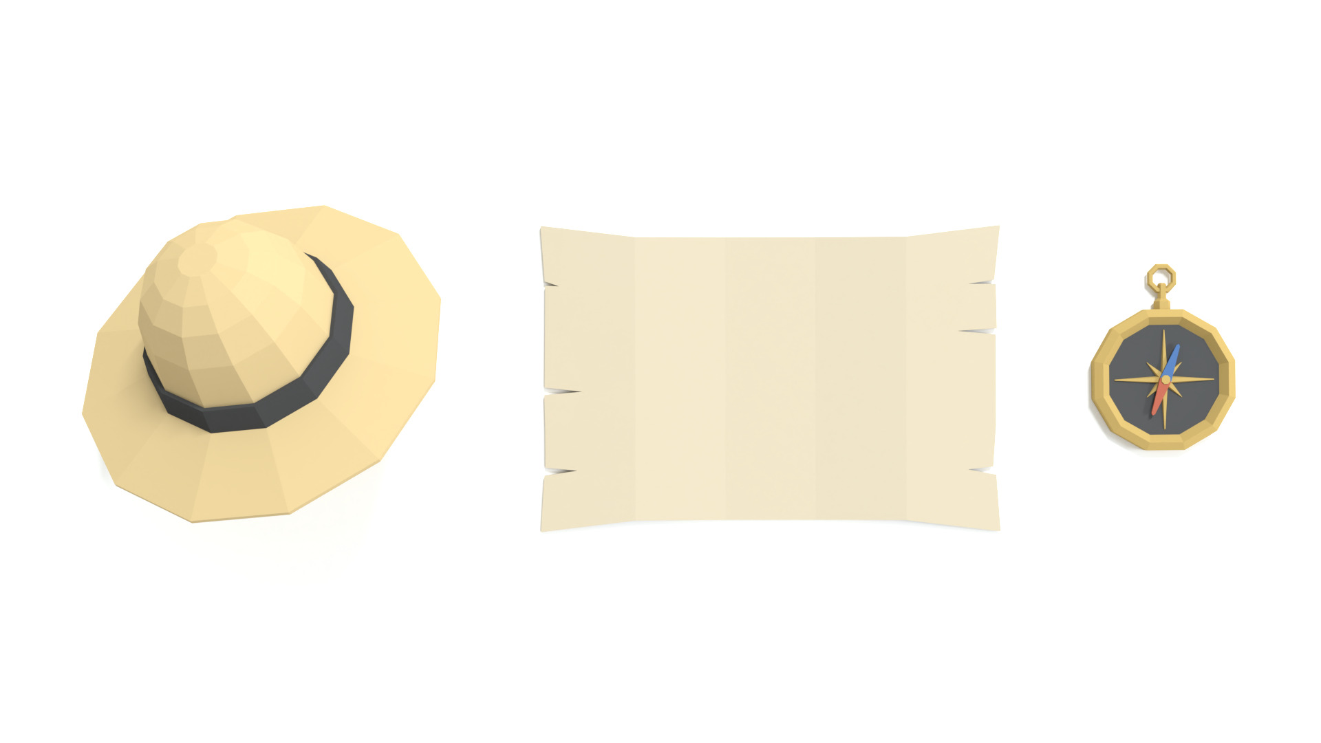 Low Poly Explorer Tools 3D Models