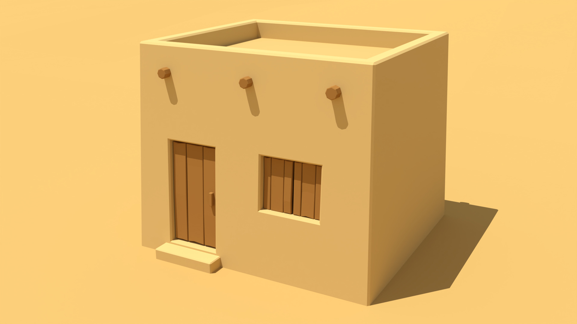 Low Poly Desert Village 3D Models