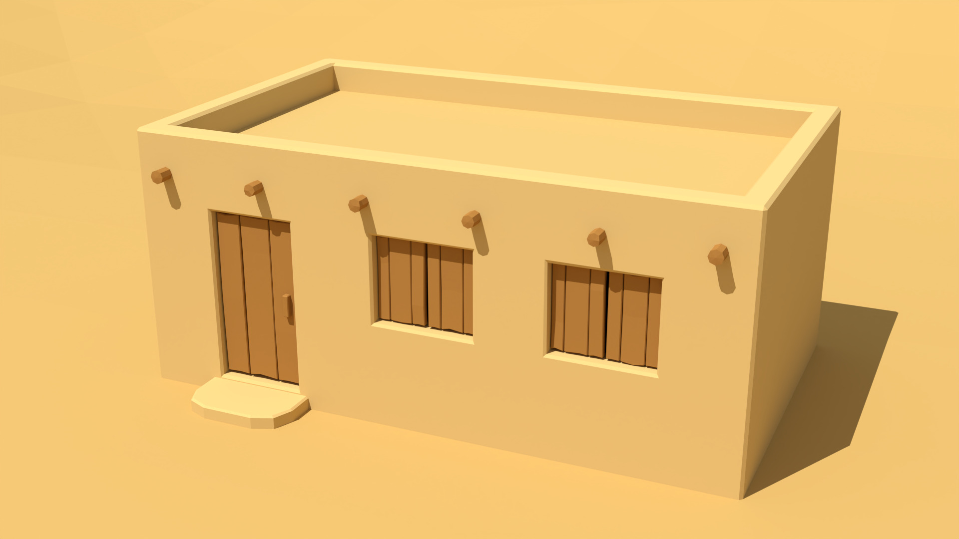 Low Poly Desert Village 3D Models
