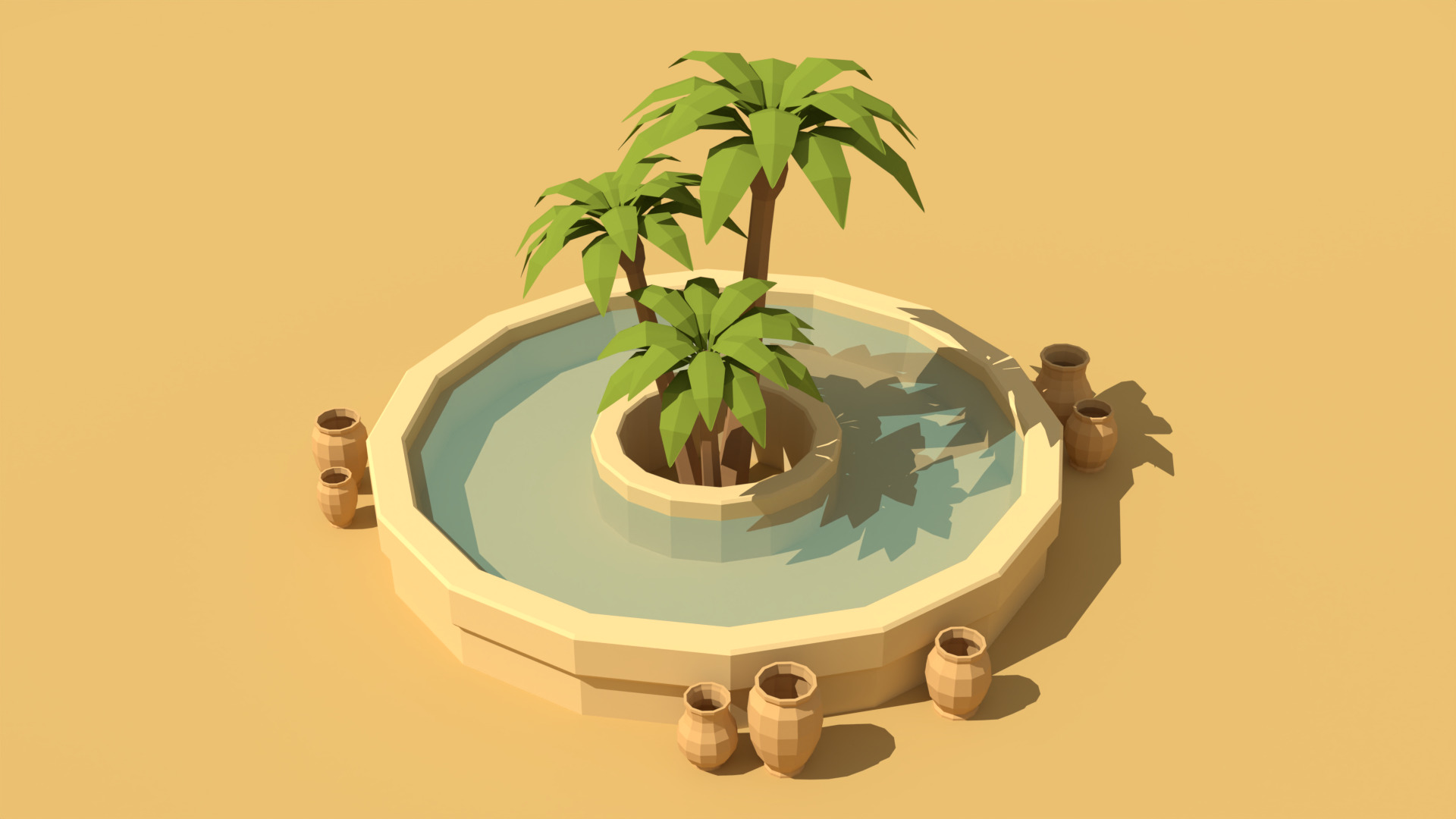 Low Poly Desert Village 3D Models