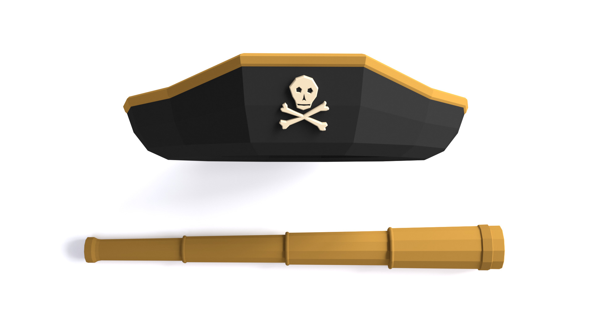 Low Poly Pirate Weapons 3D Models