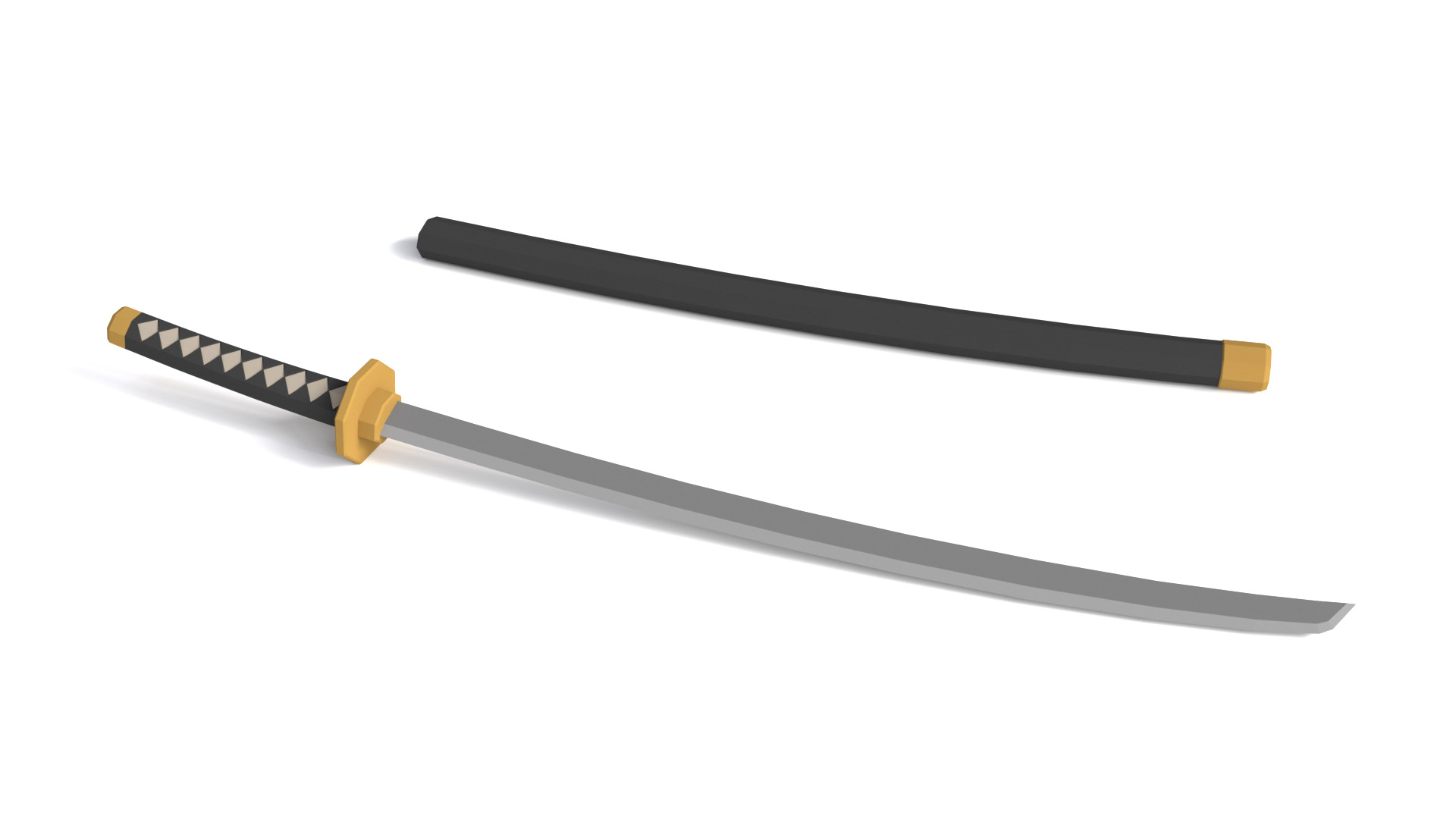 Low Poly Samurai Weapons 3D Models