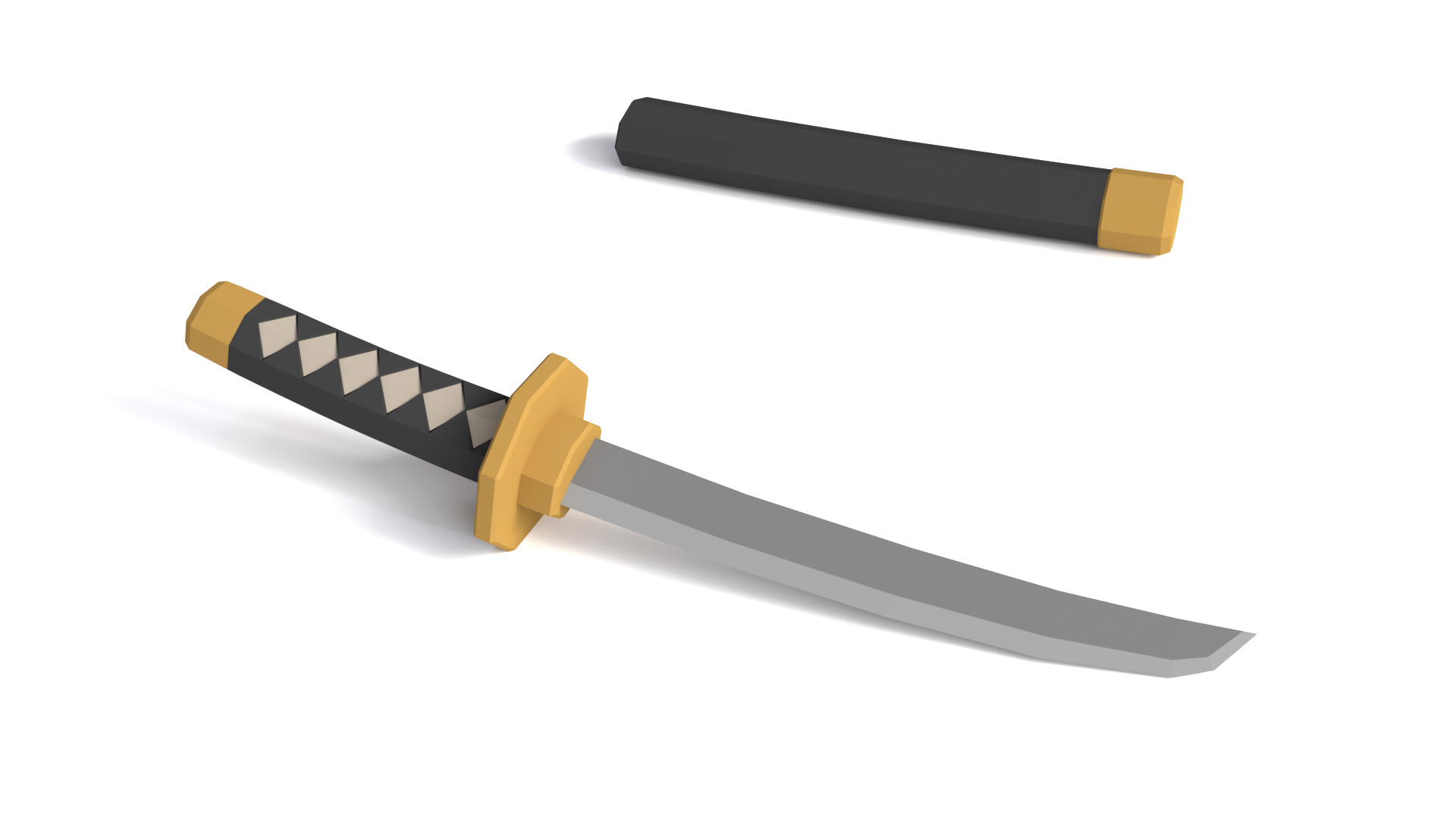 Low Poly Samurai Weapons 3D Models