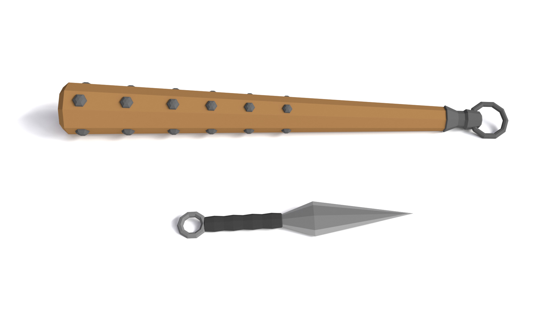 Low Poly Samurai Weapons 3D Models