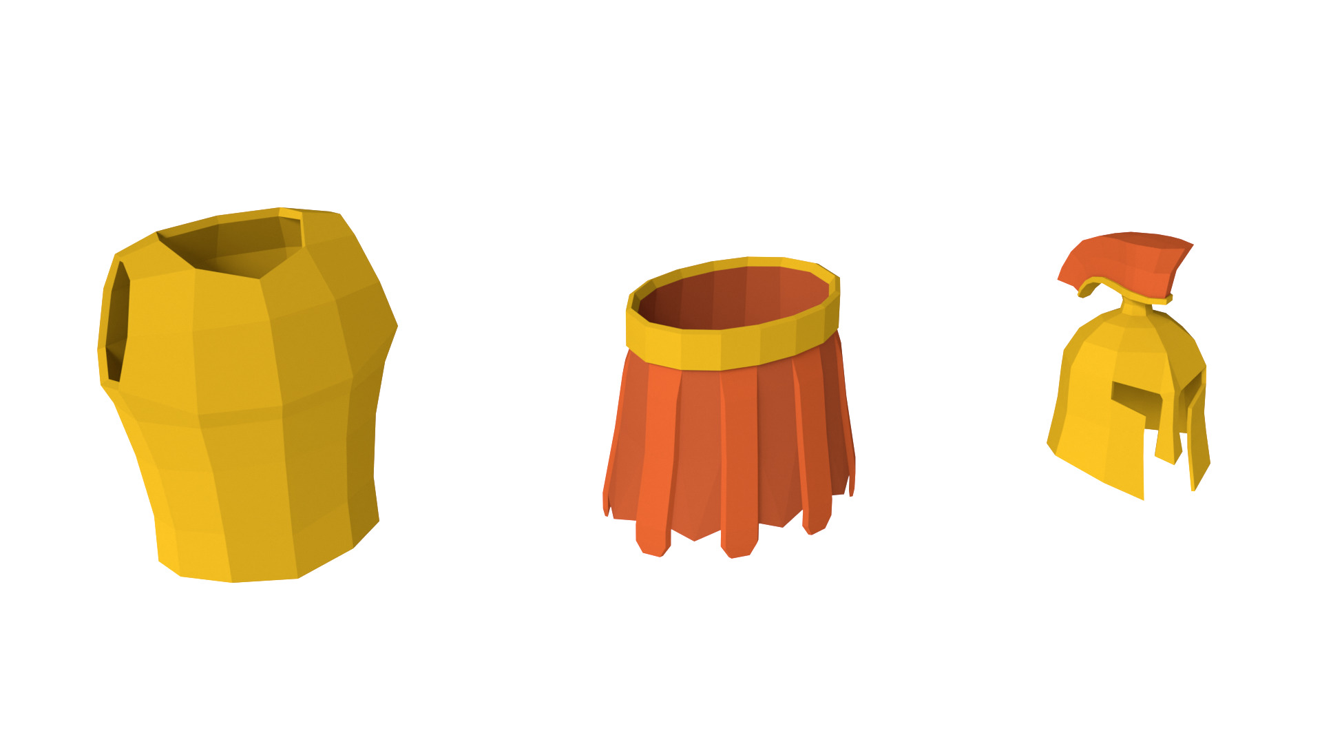 Low Poly Spartan Weapons 3D Models
