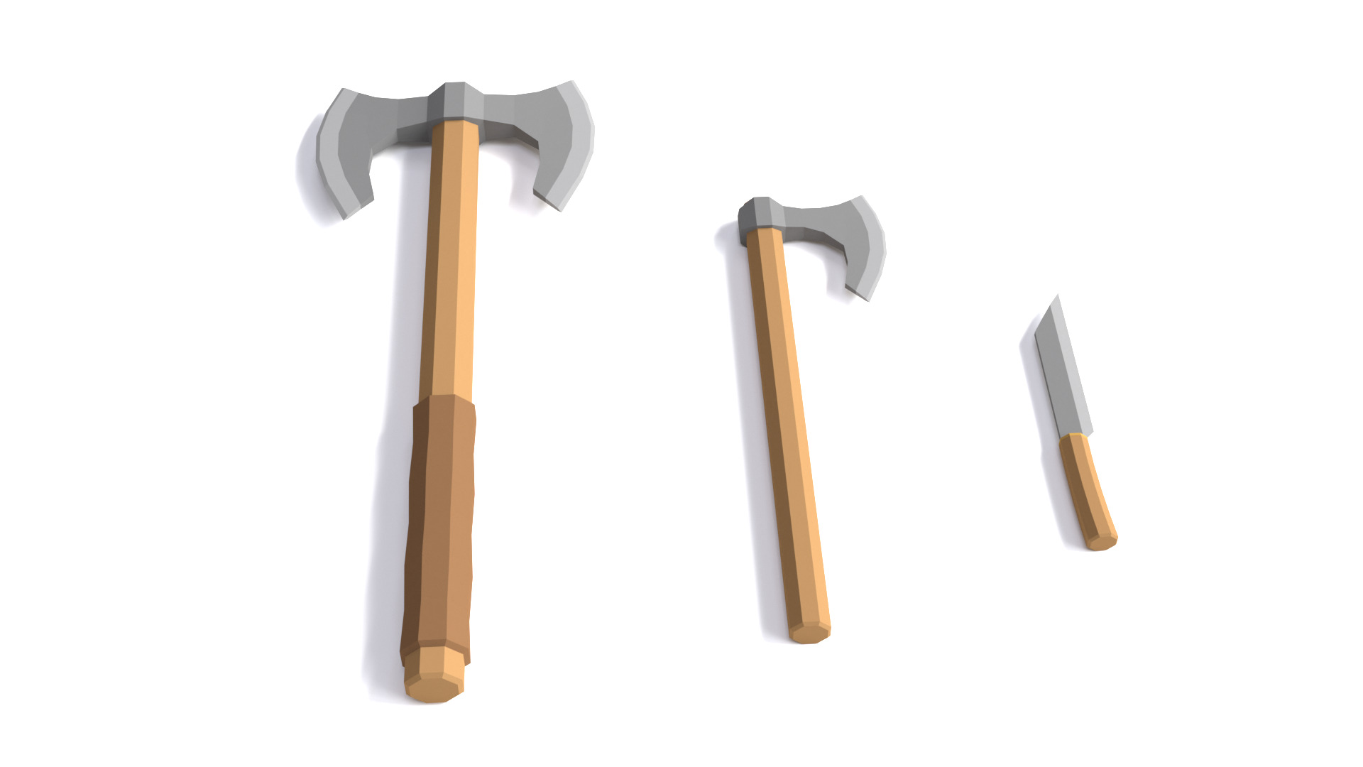 Low Poly Viking Weapons 3D Models