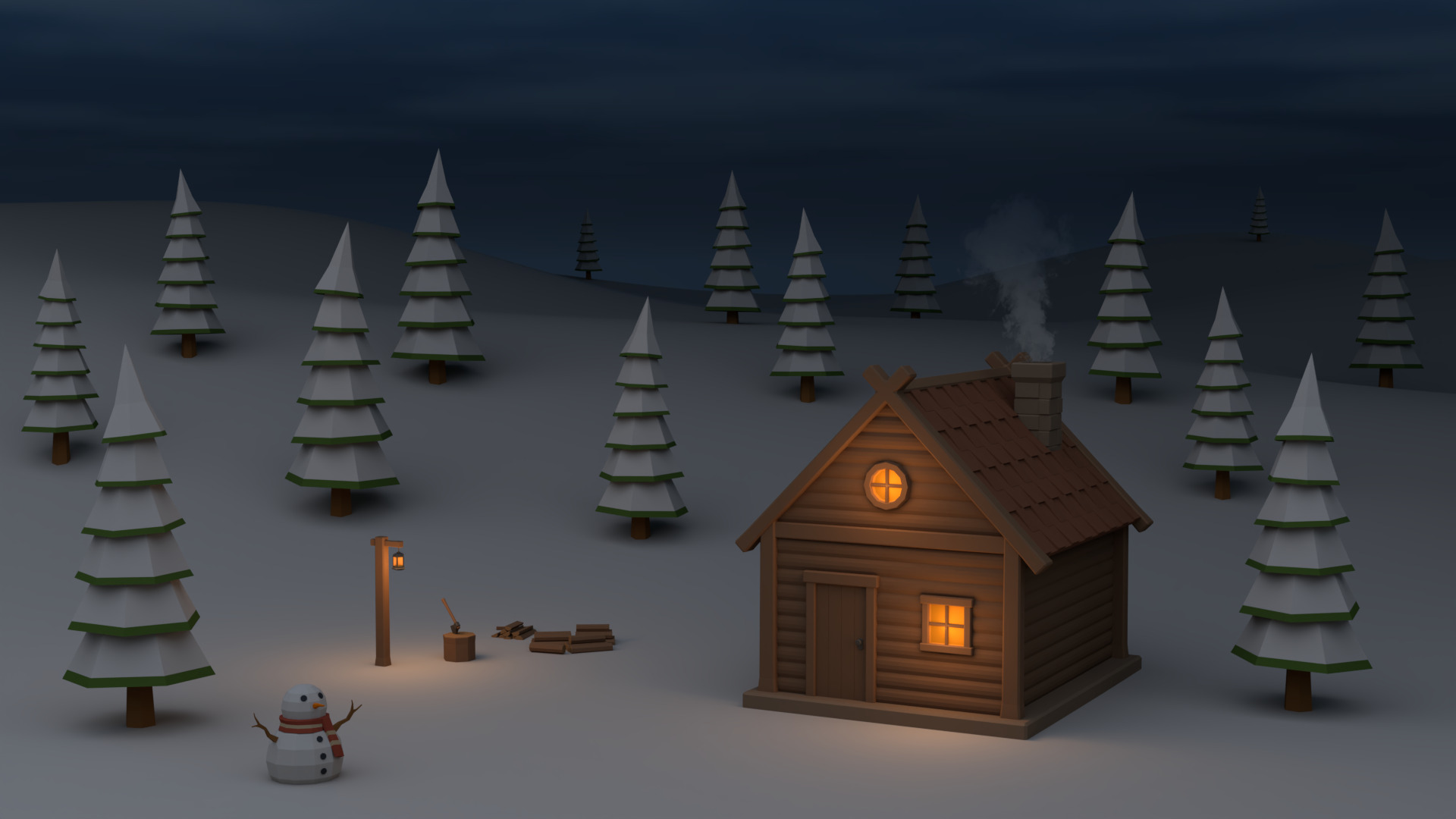 Low Poly Wooden House 3D Models