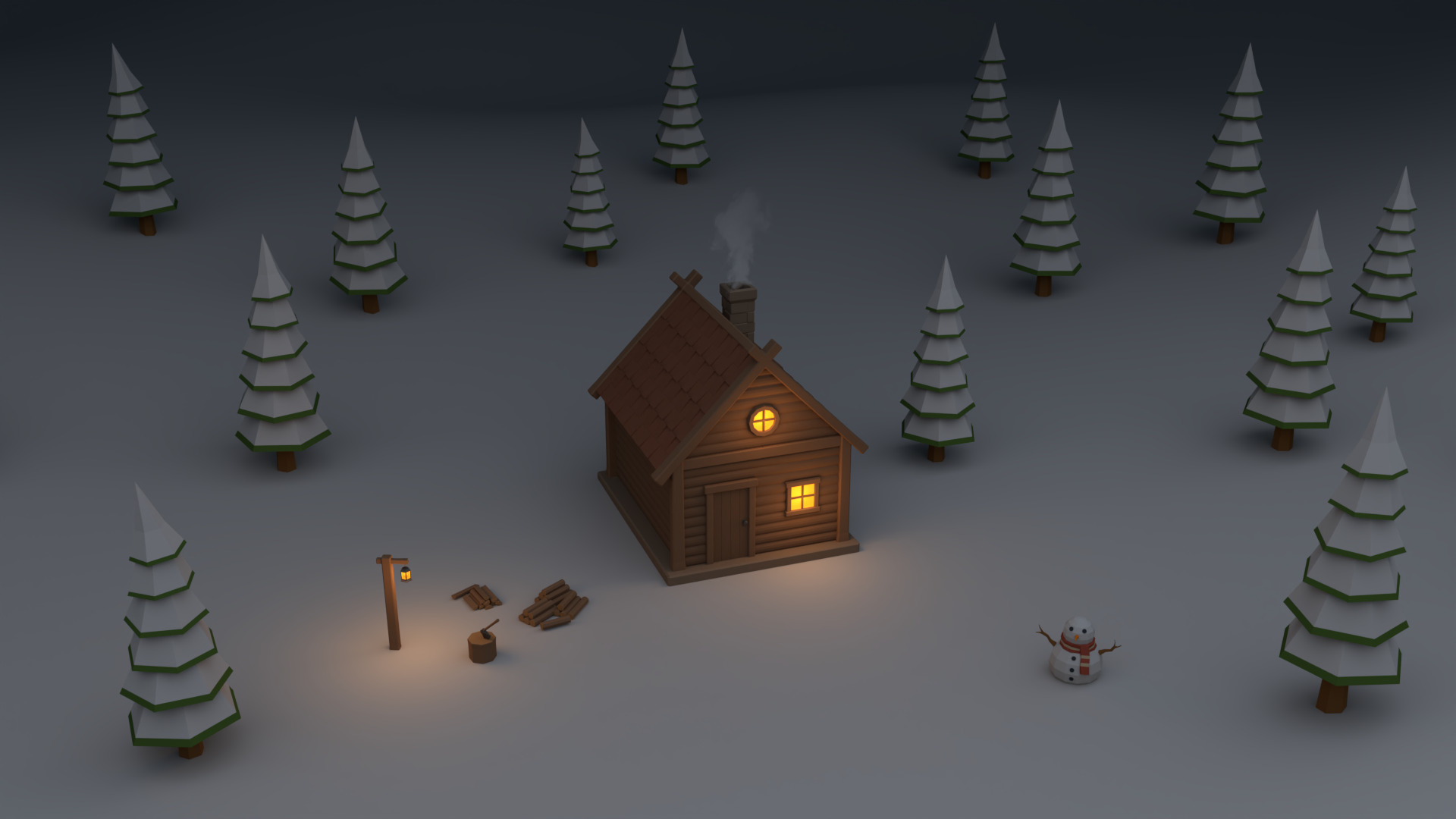 Low Poly Wooden House 3D Models