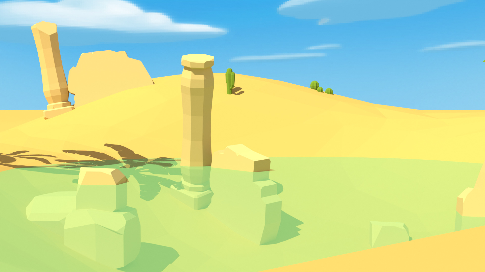 Low Poly Desert Oasis 3D Models