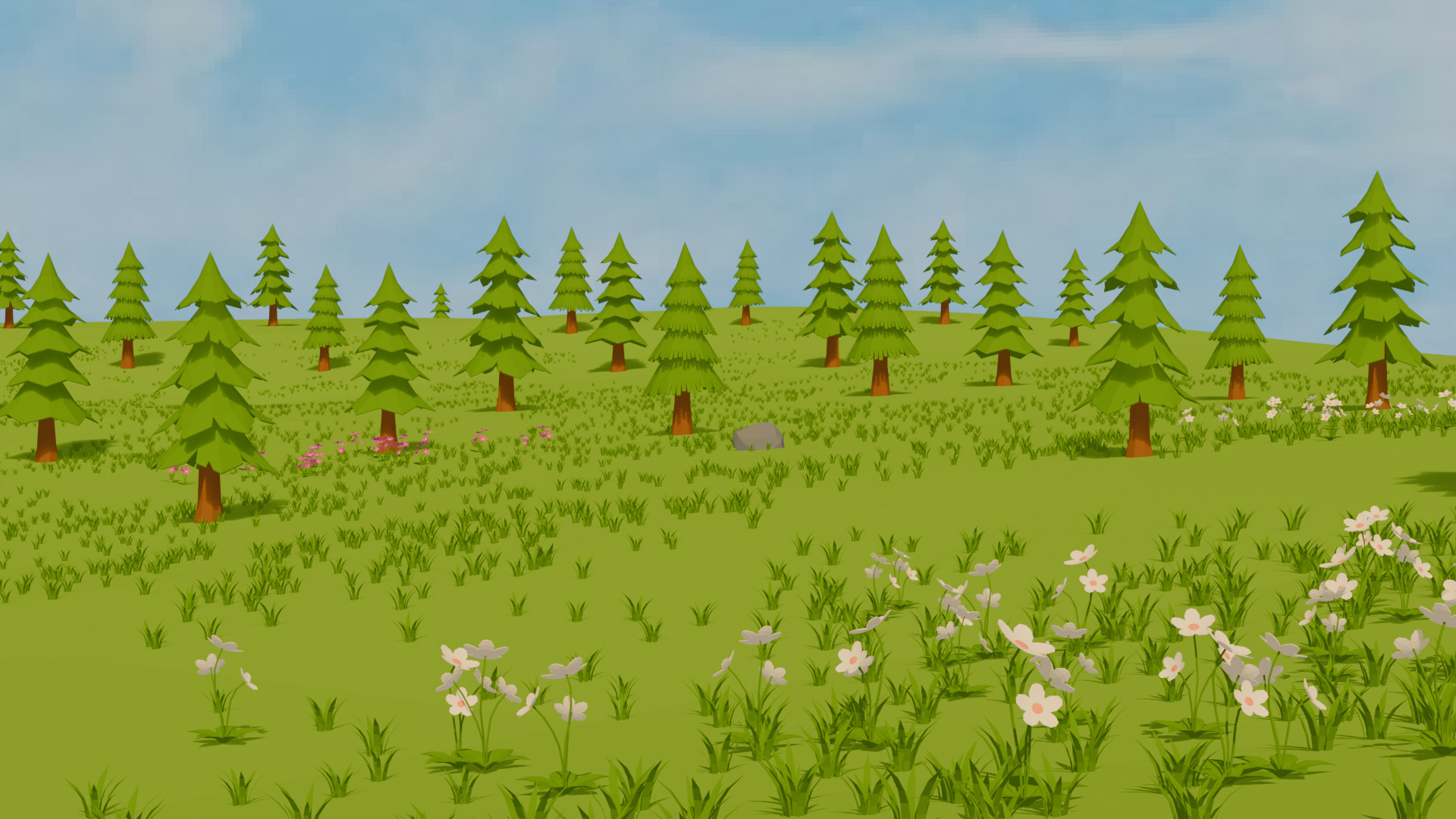 Low Poly Pine Forest 3D Models