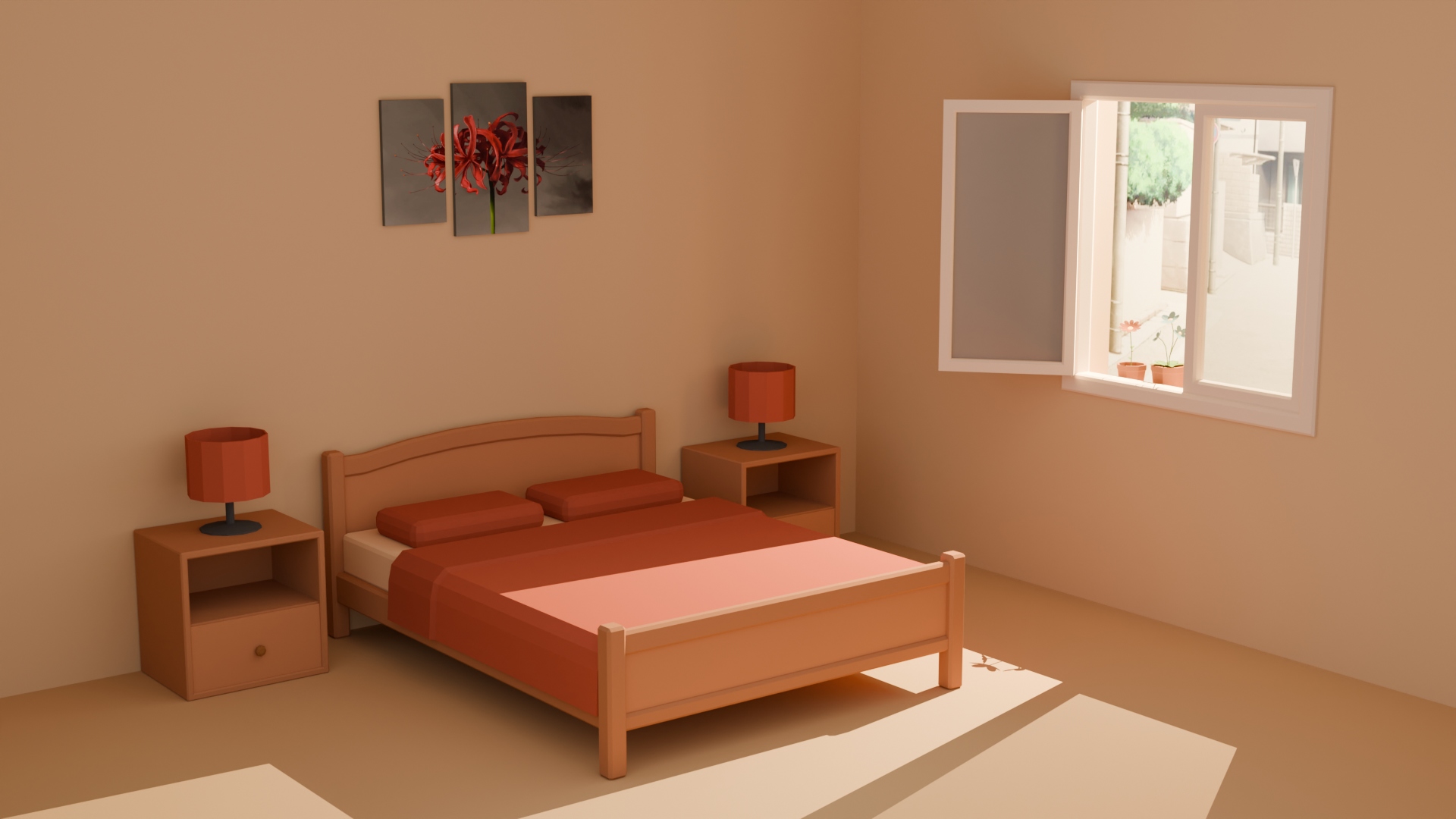 Low Poly Bedroom Furniture 3D Models