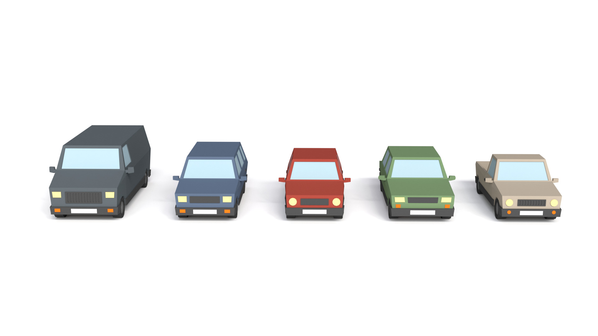 Low Poly City Cars 3D Models