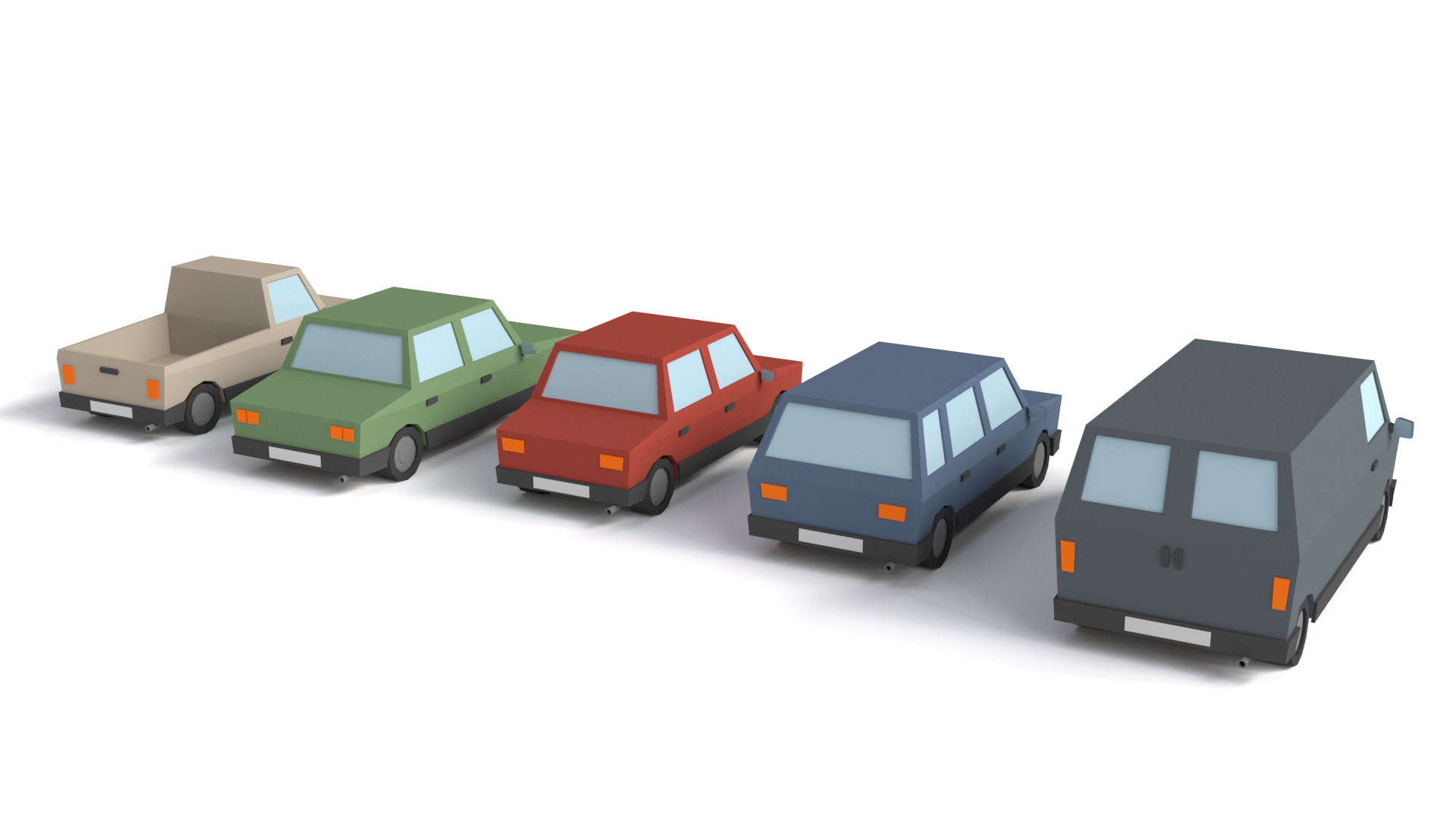 Low Poly City Cars 3D Models
