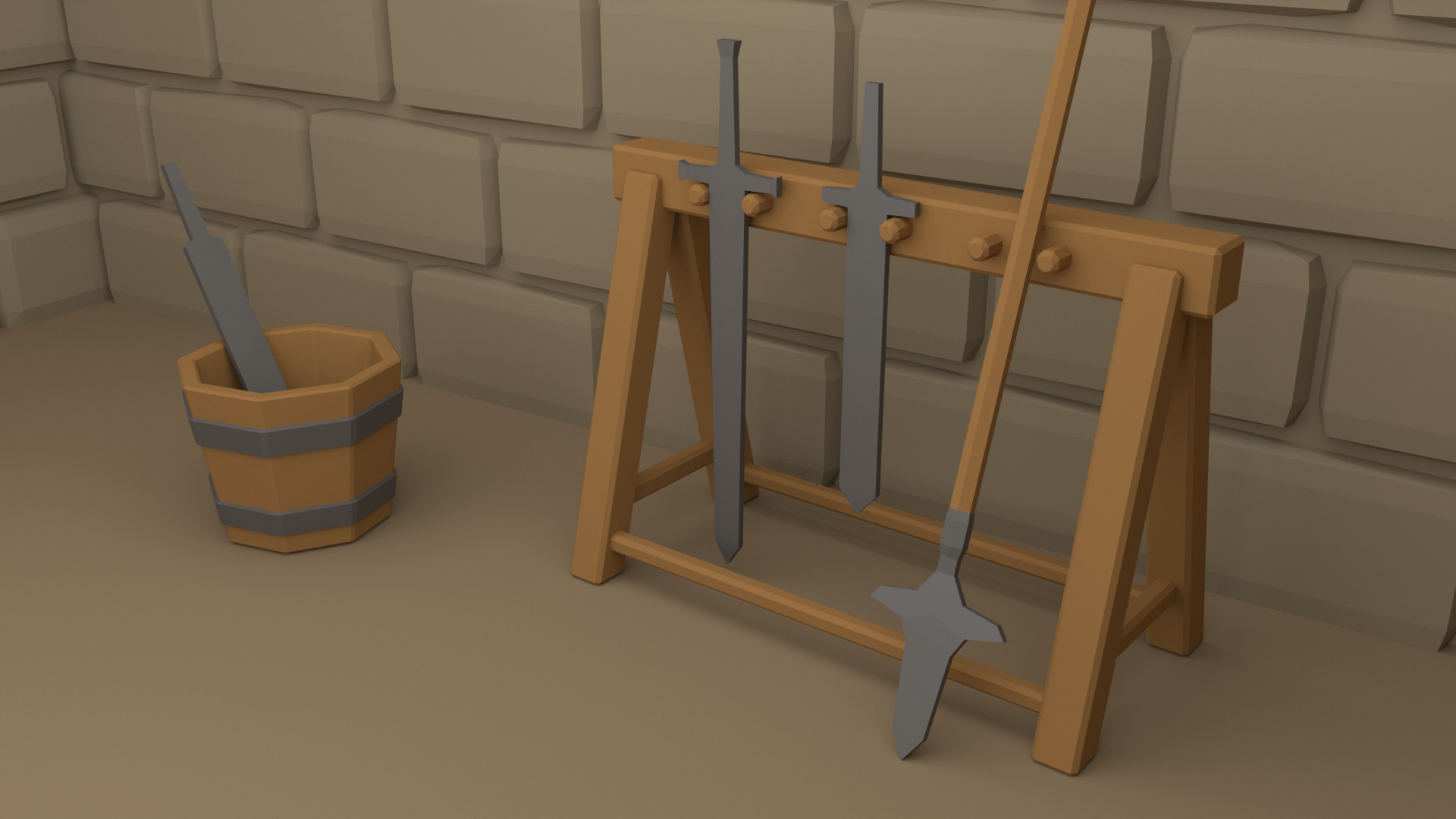 Low Poly Blacksmith Props 3D Models