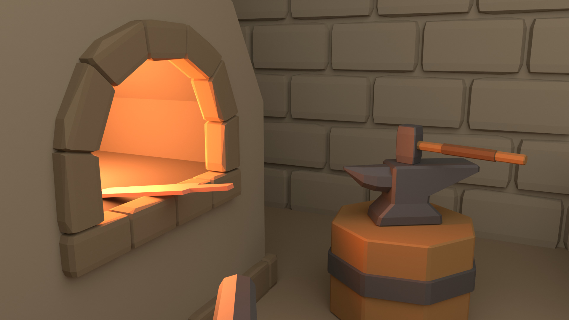 Low Poly Blacksmith Props 3D Models